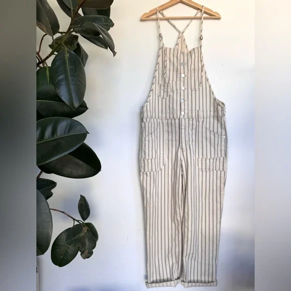 Pilcro Denim Stripe Painter Overalls - Picture 4 of 16